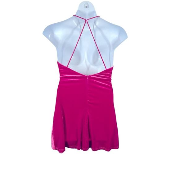 Revolve More To Come Kimmie Pink Velvet Mini Dress Sz M Barbiecore Party - Picture 9 of 14